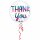 Amscan Folienballon "Thank You - silberne Punkte" rund, 43 cm inkl. Helium