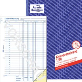 ZWECKFORM 1768 - Kassenbuch A4/2x40BL SD