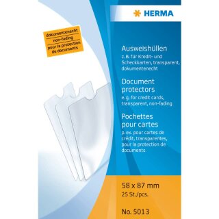 HERMA 5013 Ausweissteckhülle A8 transparent 58x87 mm