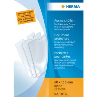 HERMA 5016 - Ausweissteckhülle 80 x 115 mm  A7 transparent