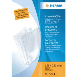 HERMA 5024  - Ausweissteckhülle 155 x 220 mm A5 transparent X