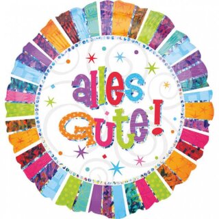 Amscan Folienballon Radiant Geburtstag Alles Gute, 45 cm  inkl. Helium - nur Abholung, kein Versand möglich