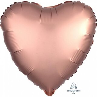 Amscan Folienballon Satin Luxe Rose Copper Heart, 43 cm inkl. Helium
