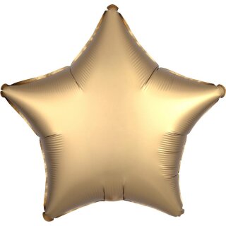 Amscan Folienballon Satin Luxe Gold Sateen Star, 43 cm inkl. Helium - nur Abholung, kein Versand möglich