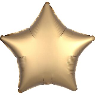Amscan Folienballon Satin Luxe Gold Sateen Star, 43 cm inkl. Helium