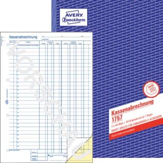 ZWECKFORM 1757 Kassenbuch A4 2 x 40 Blatt selbstdurchschreibend X