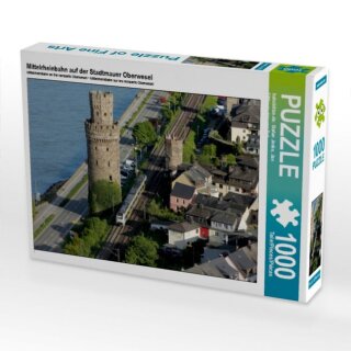 CALVENDO Oberwesel-Puzzle - Ochsenturm und MittelrheinBahn, 1.000 Teile, Format: 64 x 48 cm