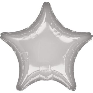 Amscan Folienballon Stern silber metallic, 43 cm inkl. Helium