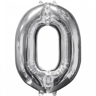Amscan Folienballon Silber 0, 51 x 66 cm inkl. Helium - nur Abholung, kein Versand möglich