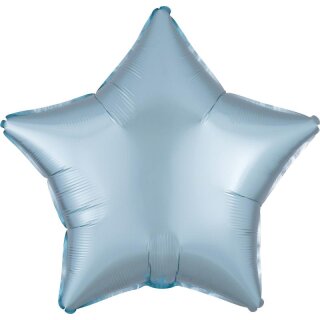 Amscan Folienballon Satin Luxe Pastel-Blau Stern, 48 cm inkl. Helium