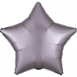 Amscan Folienballon Satin Luxe Grau-Beige Stern, 48 cm inkl. Helium - nur Abholung, kein Versand möglich