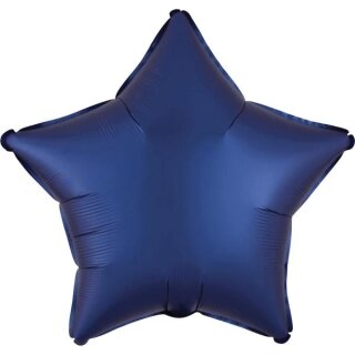 Amscan Folienballon Satin Luxe Navy-Blau Stern, 48 cm inkl. Helium - nur Abholung, kein Versand möglich