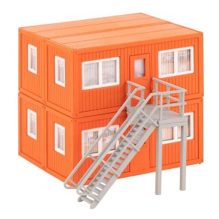 Faller H0 130135 4x Baucontainer, orange, Profilblech- Container