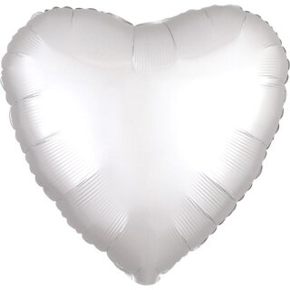 Amscan Folienballon Satin Luxe White Herz, 43 cm inkl. Helium X