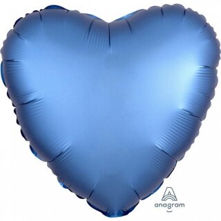 Amscan Folienballon "Satin Luxe Azure" Herz, 43 cm inkl. Helium - nur Abholung, kein Versand möglich