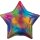 Amscan Folienballon Holographic Iridescent Rainbow Star, 45 cm inkl. Helium