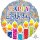 Amscan Folienballon Happy Birthday mit Kerzen Holographic, 45 cm inkl. Helium - nur Abholung, kein Versand möglich