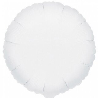 Amscan Folienballon "Metallic White" Foil Balloon Round, 43 cm inkl. Helium - nur Abholung, kein Versand möglich