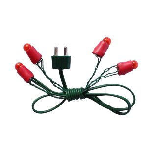 Krippen-Beleuchtung - Lichterkette rot mit 4 Lämpchen E 5,5, 3,5 V