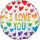 Amscan Folienballon Iridescent I love You Herzen rund, 45 cm verpackt inkl. Helium - nur Abholung, kein Versand möglich