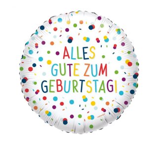 Amscan Folienballon Alles Gute zum Geburtstag mit Konfetti, 43 cm inkl. Helium