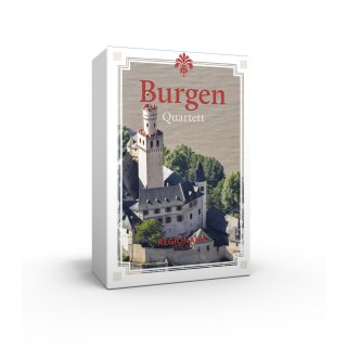 Burgen Quartett 32 Karten mit Burgen aus Deutschland, Österreich und Schweiz