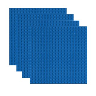 Open Bricks Klemmbaustein-Bauplatte 20x20 Noppen 4er Pack blau