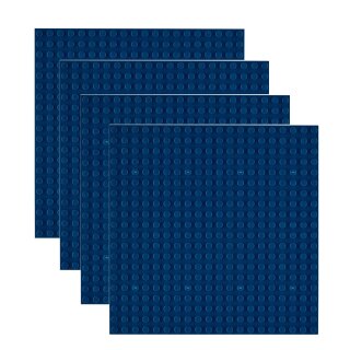 Open Bricks Klemmbaustein-Bauplatte 20x20 Noppen 4er Pack erdblau
