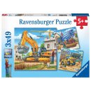Ravensburger Puzzle 3x49 Teile Große Baufahrzeuge