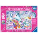 Ravensburger Glitzer Puzzle Die schönsten Einhörner, 100 Teile