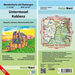 Naturnavi Untermosel - Koblenz Wanderkarte