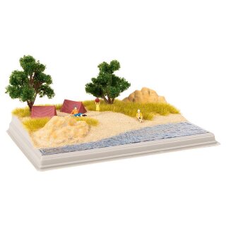 Faller H0 180050 - Mini-Diorama Strand - Ausgestaltungs-Set mit Grundplatte DIY