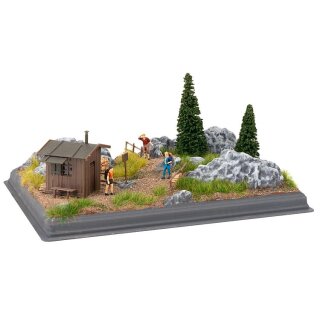 Faller H0 180051 - Mini-Diorama Gebirge - Ausgestaltungs-Set mit Grundplatte