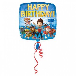 Amscan Folienballon Paw Patrol Happy Birthday, 43 cm inkl. Helium - nur Abholung, kein Versand möglich