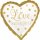 Amscan Folienballon Sparkling Gold Wedding/Hochzeit - LOVE always & forever - 43 cm inkl. Helium