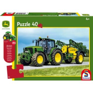 Schmidt Spiele Puzzle 40 Teile John Deere Feldspritze und Siku Modell