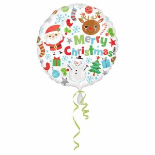 Amscan Folienballon Weihnachten Merry Christmas, 43 cm inkl. Helium S15