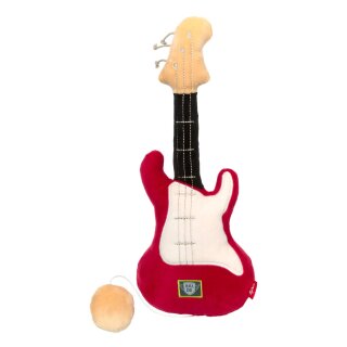 sigikid 42636 - Rassel Gitarre rot, Play & Cool, Plüsch Vibrationsrassel