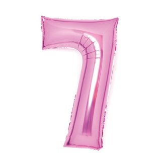 Amscan Zahl 7 Pink Folienballon, 66cm inkl. Helium - nur Abholung, kein Versand möglich