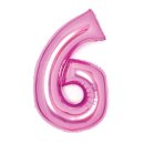 Amscan Zahl 6 Pink Folienballon, 66cm inkl. Helium - nur...