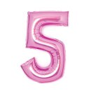 Amscan Zahl 5 Pink Folienballon, 66cm inkl. Helium - nur...