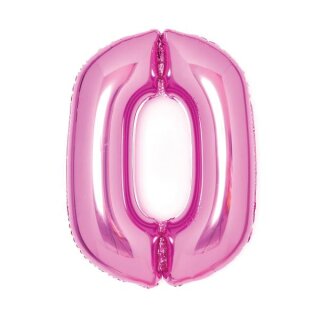 Amscan Zahl 0 Pink Folienballon, 66cm inkl. Helium - nur Abholung, kein Versand möglich