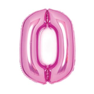 Amscan Zahl 0 Pink Folienballon, 66cm inkl. Helium