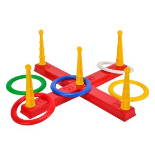 Ringwurfspiel Kreuz mit 5 Ringen