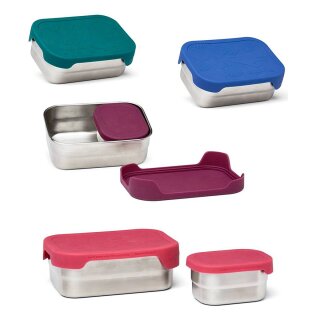 ergobag Edelstahl Brotdose - Lunchbox - Snackbox Frühstücksdose für Schule Kita