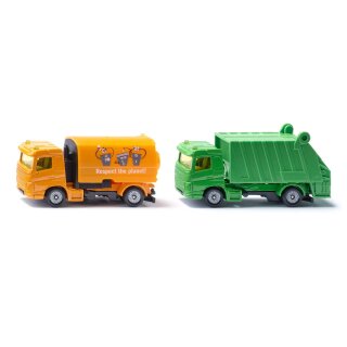 Siku 1687 - Kommunal Set Kehrmaschine und Müllwagen