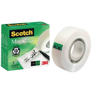 SCOTCH Magic Tape Klebefilm 19mm x 33m unsichtbar, beschriftbar