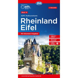 ADFC-Radtourenkarte 15 Rheinland /Eifel 1:150.000, reiß- und wetterfest, E-Bike geeignet, GPS-Tracks