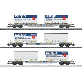 Märklin H0 - 47463 3er Containertragwagen-Set SBB Cargo