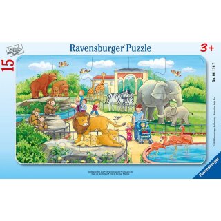 Ravensburger - 06116 Ausflug in den Zoo - Rahmenpuzzle - 15 Teile